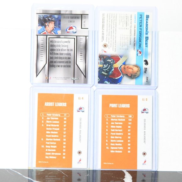 4 Great Inserts of Hall of Famer Peter Forsberg for the Colorado Avalanche - Picture 2 of 2